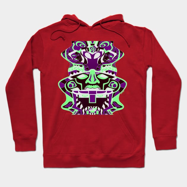 the kaiju monster totem in alien mandala ecopop Hoodie by jorge_lebeau